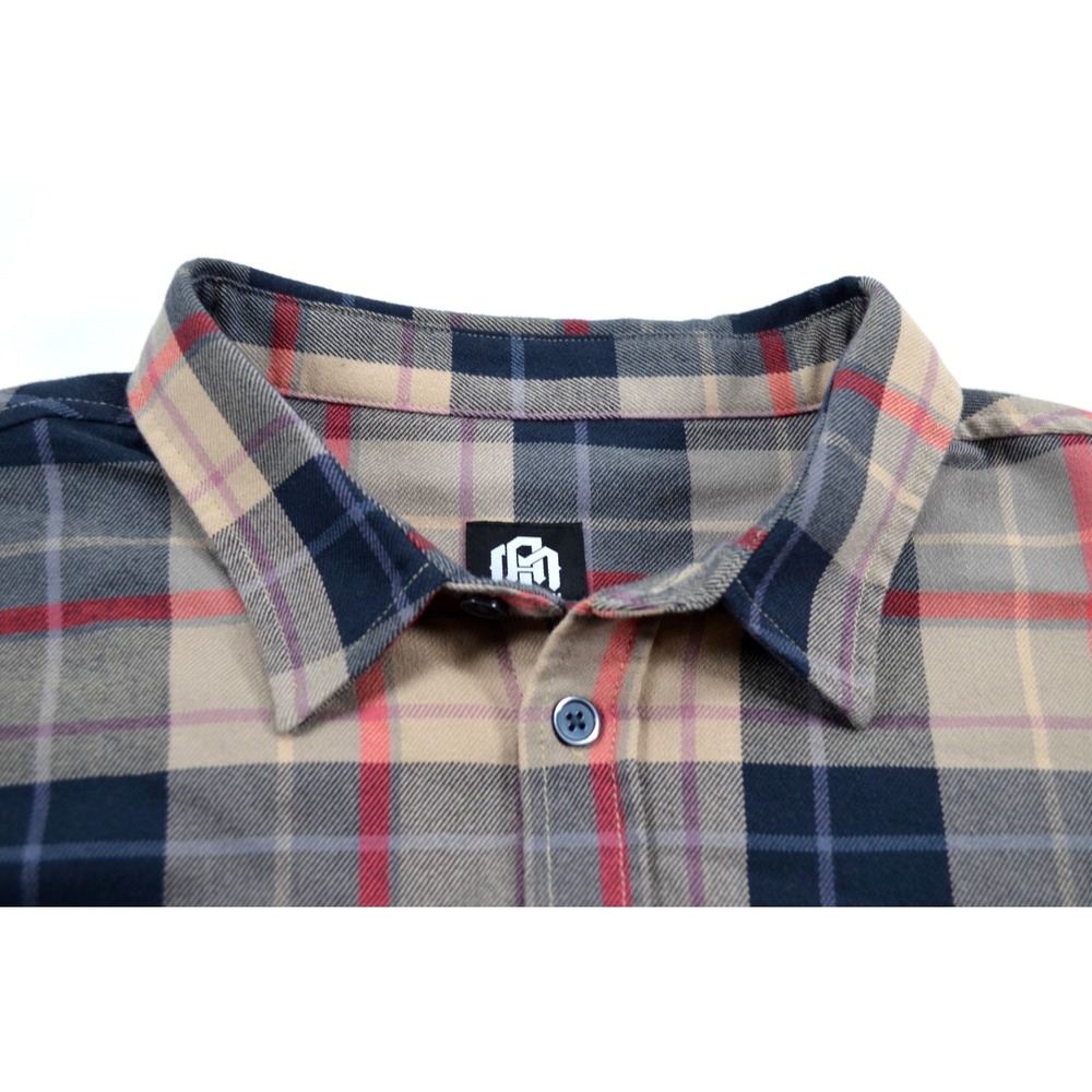 Lot of 2 Into The AM Flannel Shirts Mens 2XL Brown Black & Cream Red Black - Picture 11 of 16